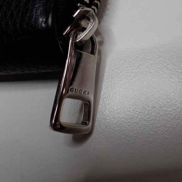 🖤 Gucci Black Grained Leather Zip Around Wallet Clutch - Picture 9 of 9